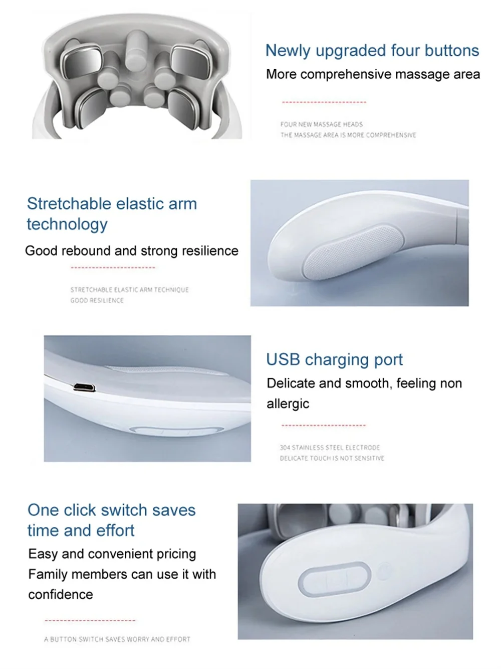 Neck Massage Machine 4 Head And Neck Protection Heating Machines Breathing Light Vibration Hot Compress Cervical Spine Machine 7