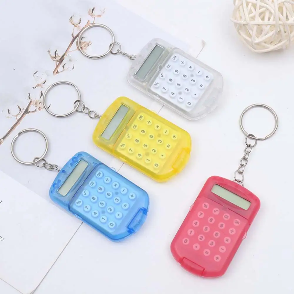 

Portable Mini Calculator Hanging Pendant Keychain Keyring Key Holder Lightweight Handheld Pocket Type Coin Batteries Calculator