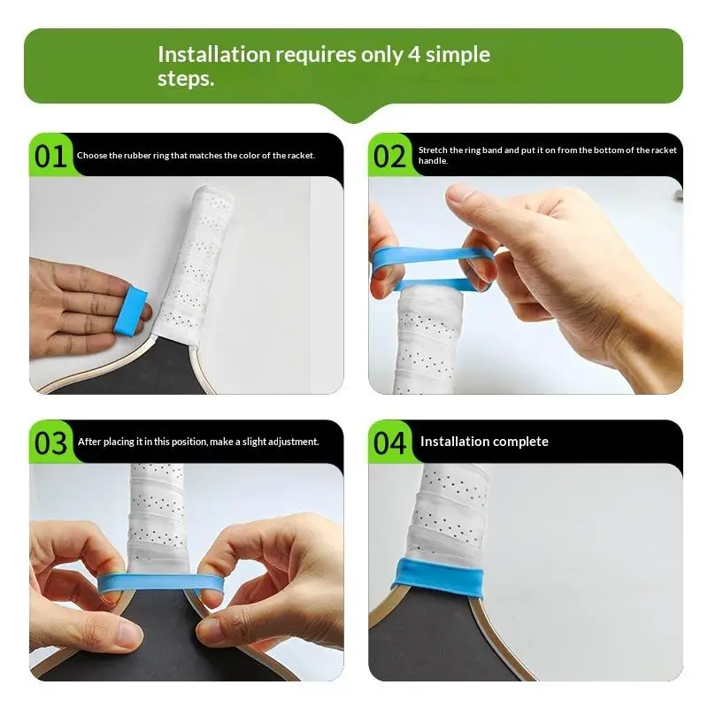 9 Teile/satz Pickleball Paddle Schläger Grip Bands Tennis Schläger Sichert Anti-slip Silikon Over Ring Griff Verschluss Grip Strap – Detail 6