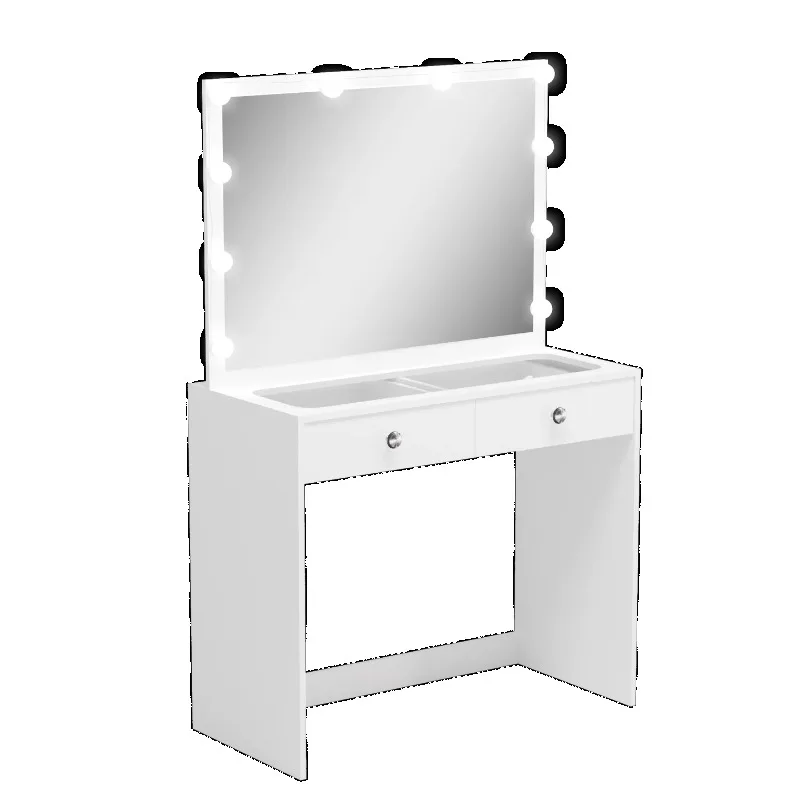 

Modern White Painted Vanity Table, Lights, for Bedroom