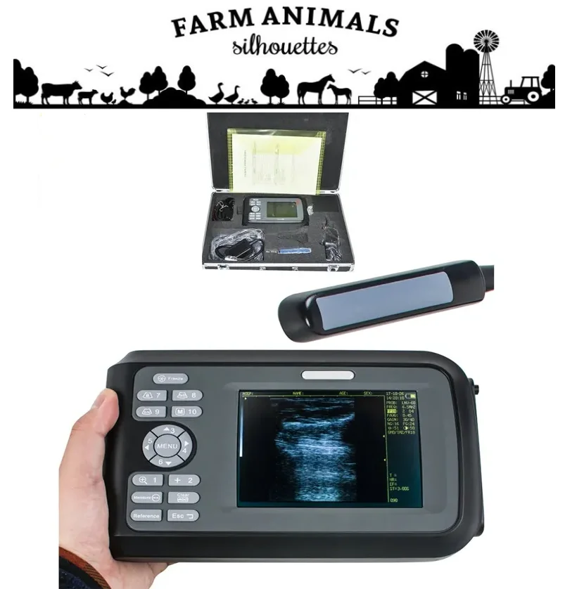 V8 COW Sonar Digital Ultrasound Veterinary Dog Ultrasonic Scanner Portable VET Sheep Pregnancy Tester Cattle Fetus PIG