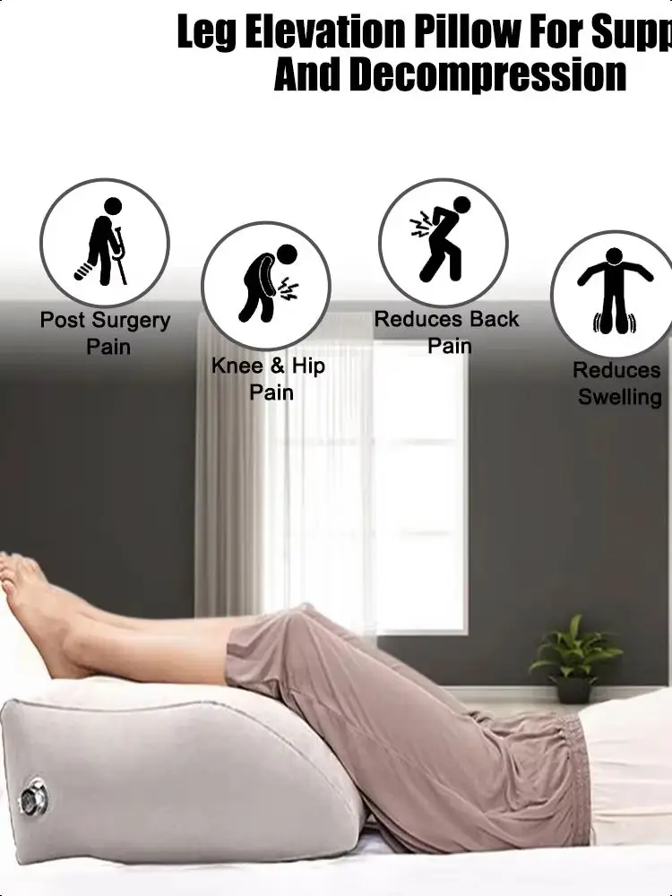 Inflatable Leg Pillow For Travel Camping Sleeping Foot Pillow Elevation Leg Pillows Portable Wedge Pillow Knee Cushion PVC Neck 2