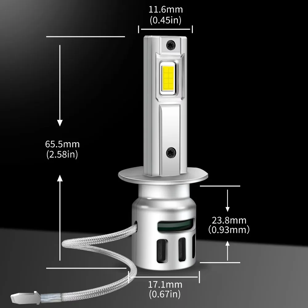 2개입 CANBUS 헤드라이트 H1 LED 전구 30000LM 110W 고출력 자동차 안개등 6500K 12V LED 헤드램프 주행등