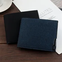 Men's Multifunctional Canvas Wallet Leisure Travel Lightweight Portable Short Style All Match Male Credit Card Holder Coin Purse