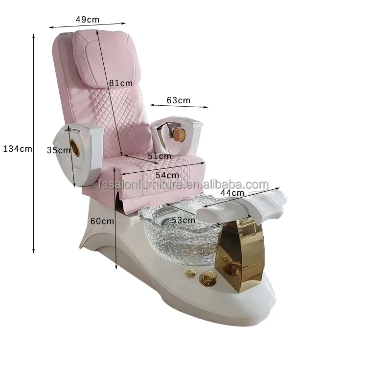 NailFengShengSalon Furniture Equipment White Golden Electric Reclining Massage Manicure Foot Spa Luxury Pedicure Chairs