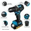 Gisam 13mm 35+3 Torque Brushless Electric Impact Drill Cordless Drill Electric Screwdriver Power Tools For Makita 18V Battery 5