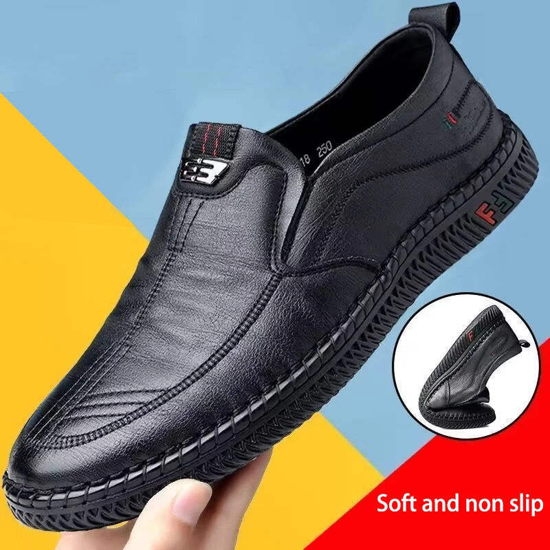 Summer Men's Leather Shoes Casual Business Fashionable Design Super Fiber Leather Surface Comfort Breathability