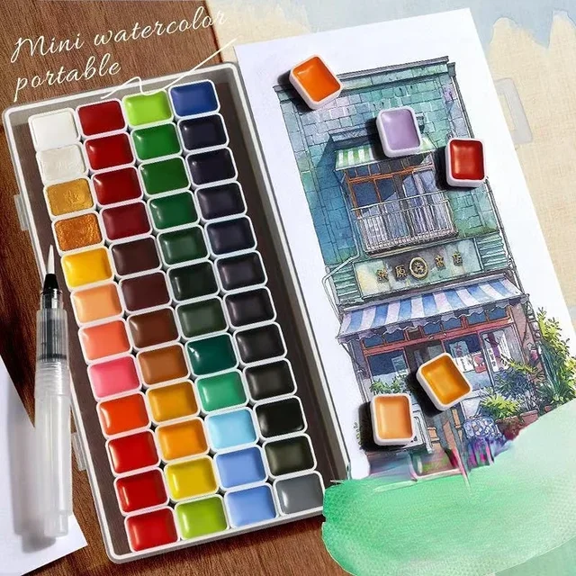 48 Colors Granulating Transparent Solid Watercolor Paint Set 1ml Pigment Professional Art Supplies for Artists Adults Beginners 1