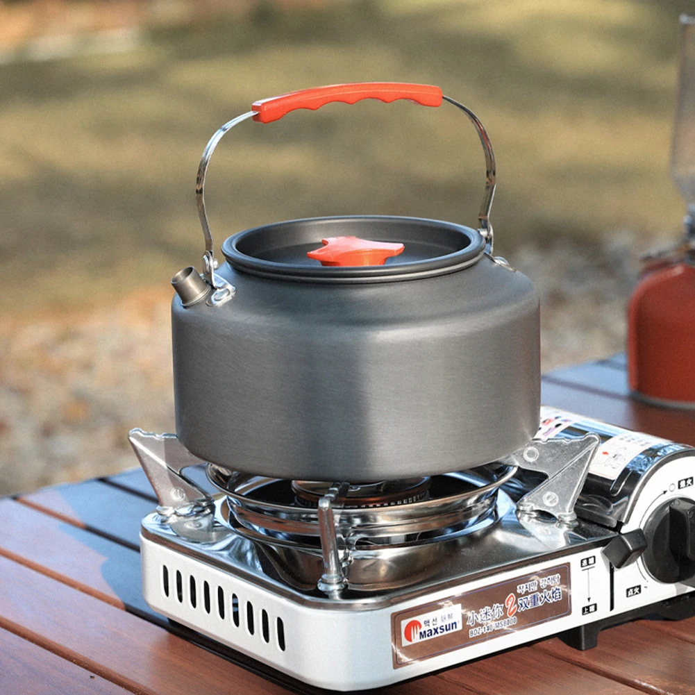0.8/1.6L Camping Kettle Tea Kettle Aluminum Alloy Coffee Pot Multifunctional Portable Camping Teapot for Fishing Mountaineering