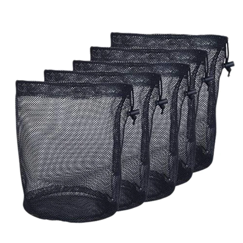 

5 PCS Durable Nylon Mesh Ditty Bag For With Drawstring Lock Closure Net Bag For Toys ,Balls