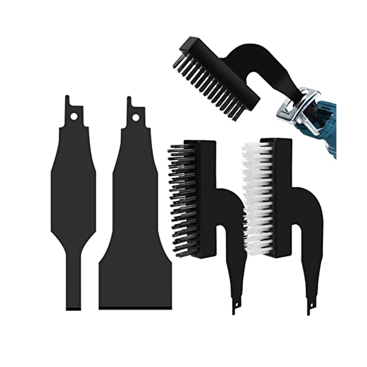 

Reciprocating Saw Scraper Blade Set, Black Reciprotools Attachments and Adapters for Reciprocating Saws, 4-Piece