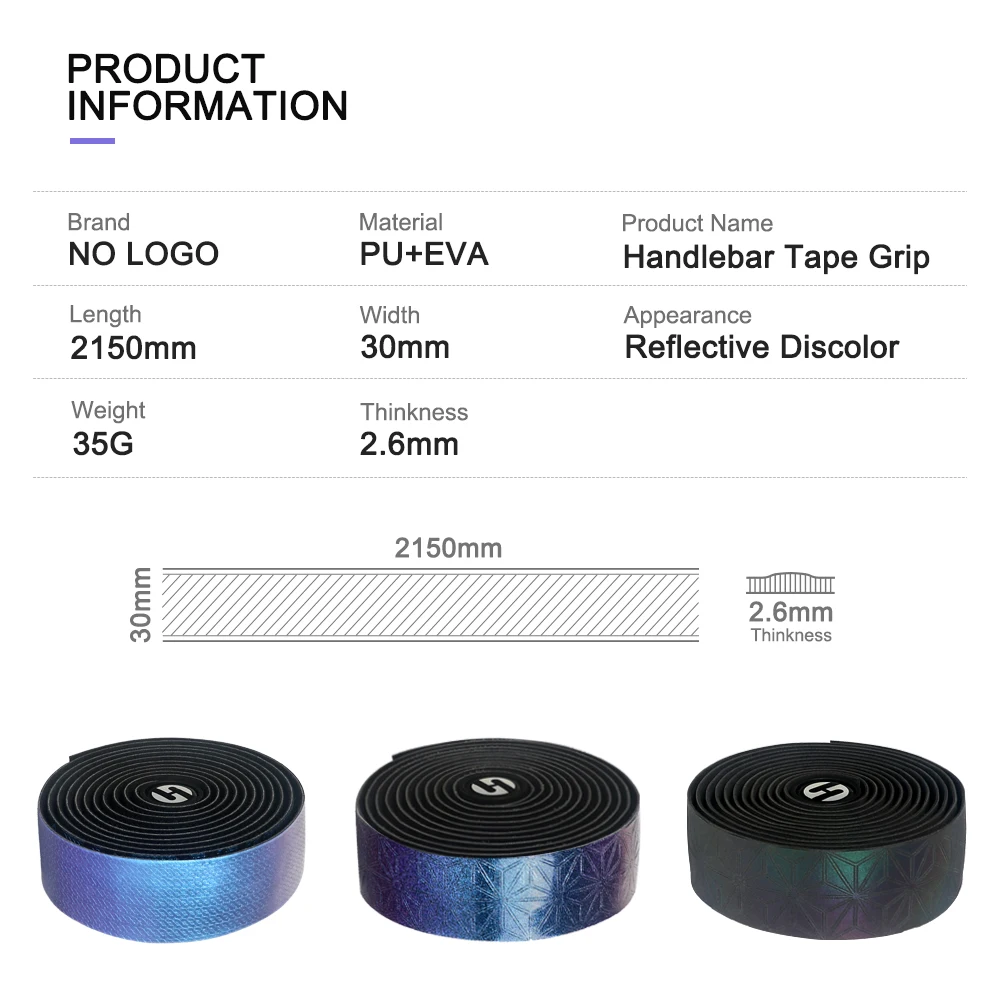Road Bike Noctilucent Speed Handlebar Tapes Light Reflective Dazzle Cycling Bar Tape PU Leather Colorful Bicycle Fork Grip Tape bike handlebar tape