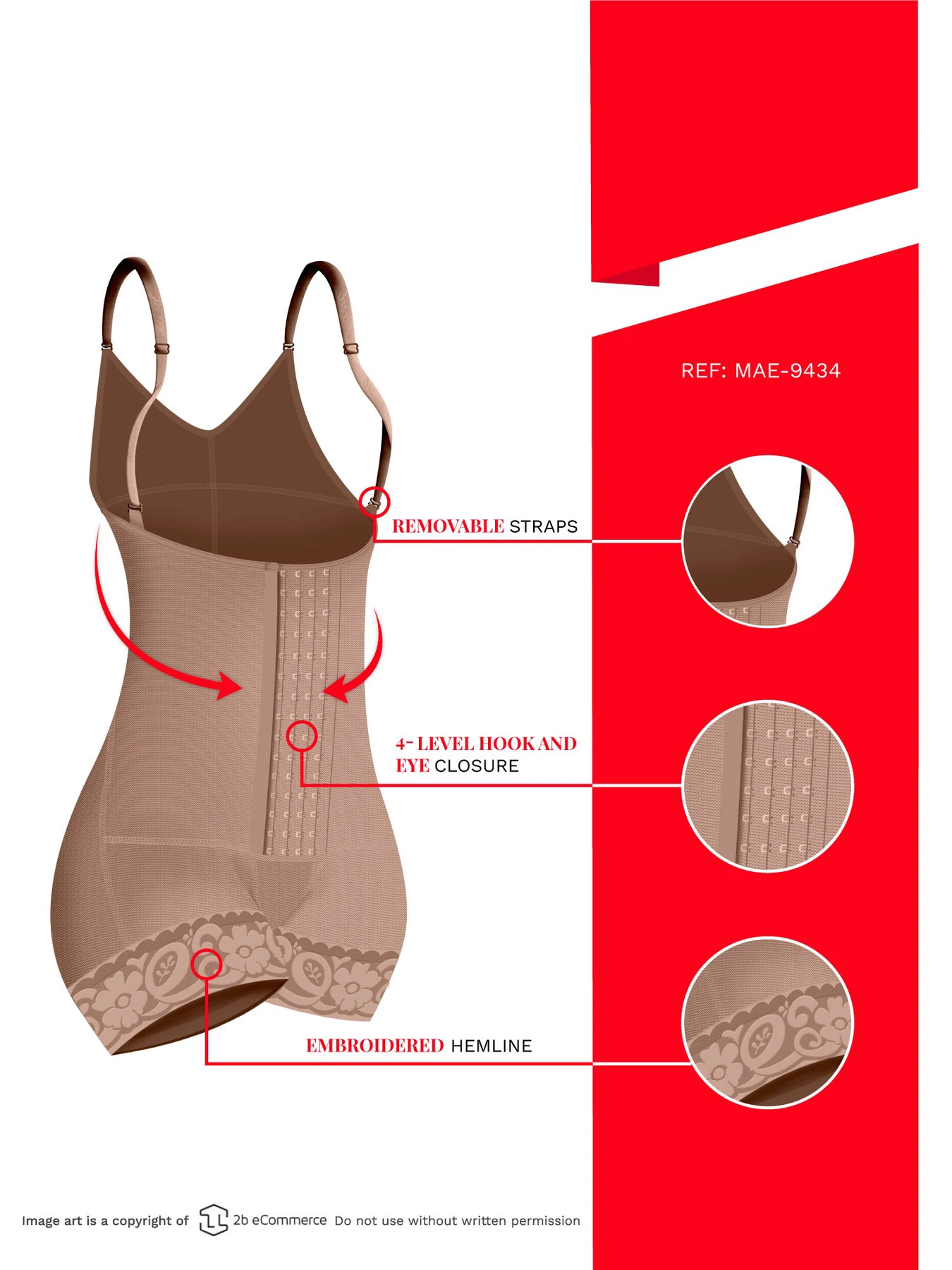 Waist and Thigh Shaping Bodysuit for Women Tummy Control Underwear with Butt Lifting Effect  And Adjustable Straps