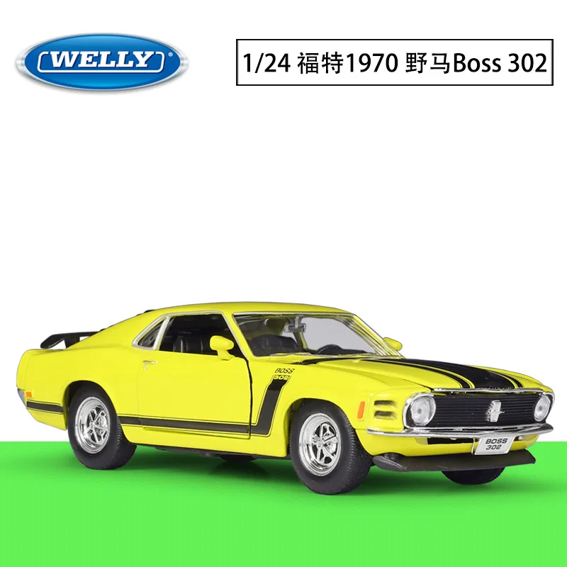 

WELLY 1:24 Ford Mustang 1970 Ford Mustang Boss 302 Alloy Car Finished Model Cool Cars Model Toys For Boyfriend Birthday Gifts