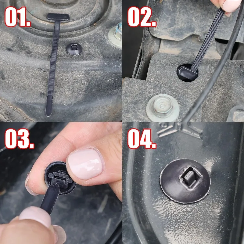Nylon Universal Cable Tie Buckle, Button Zip Ties Self-Locking, Bumper Retainer Clips Car Plastic Rivets Fasteners Heavy Duty Self-Locking Nylon Zip Ties Holder For Car Daily Repair (120PCS