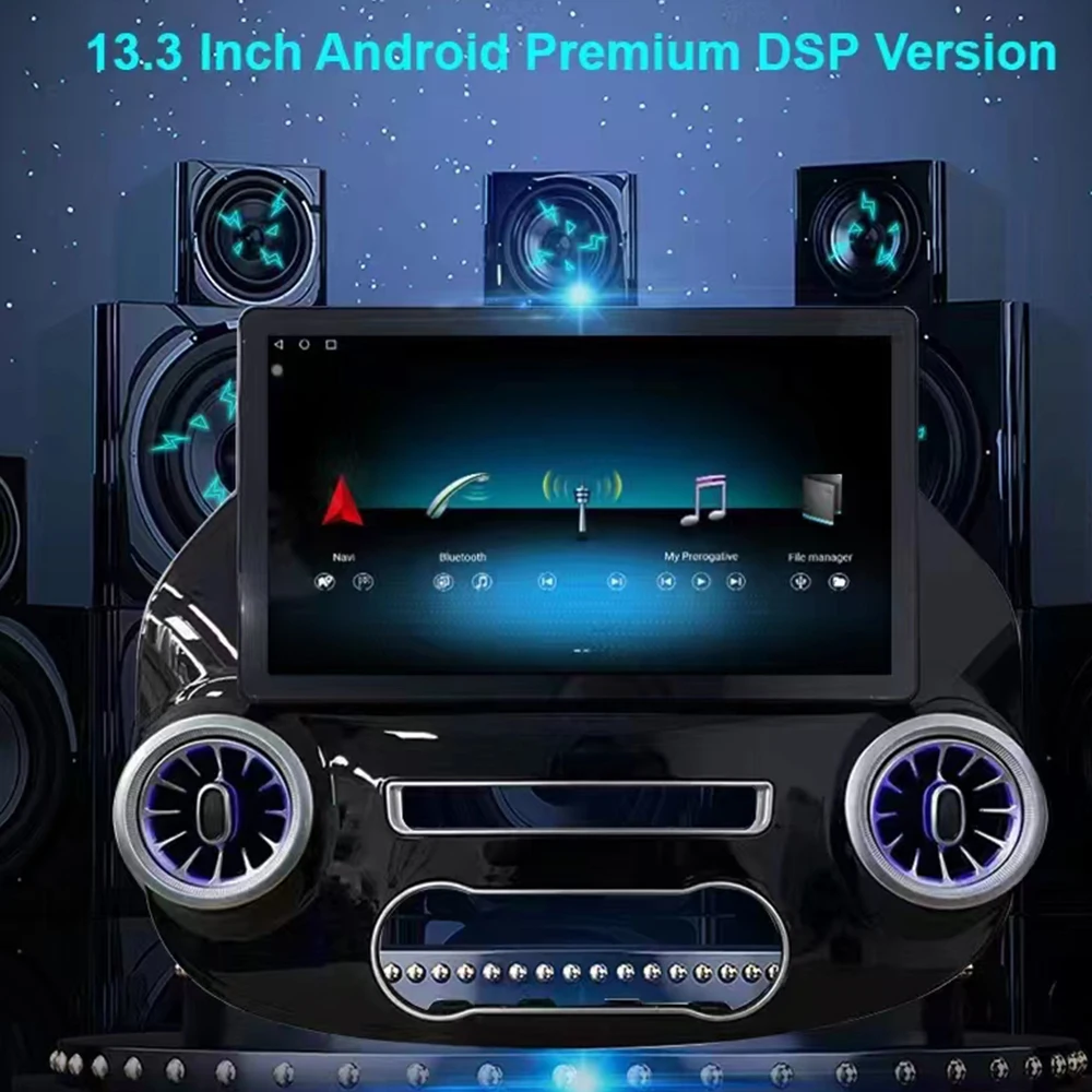 Фото 13 дюймовый Android 13 для Mercedes Vito W447 2014-2022 автомобильное радио 5G wifi стерео мультимедийный плеер GPS-навигация 1920*1200 7862 ЦП №2