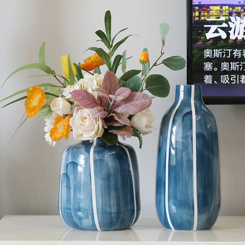 

Vase Ceramic Living Room Flower Arrangement Dry Flower Decoration Nordic Creative Simple Table Decoration Water Light Luxury