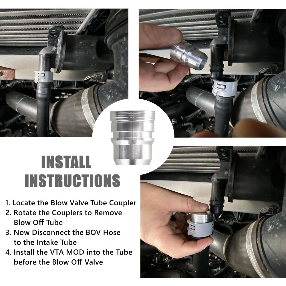 Blow Off Valve Mod Plug Turbo Hiss For Ford 13-21 F150 Expedition Ecoboost 3.5L 2.7L VTA Fuel System Parts Replacement Aluminum