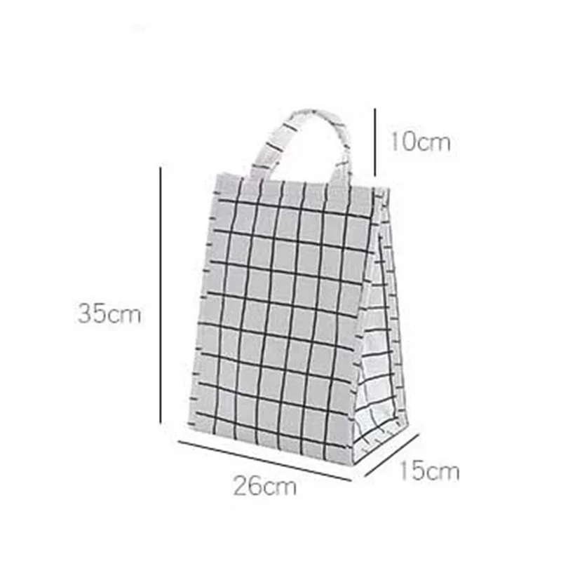 Food Cooler Bag Waterproof Portable Thermal Oxford Lunch Bag for Women Men Kids Large Striped Insulated Lunch Box Tote