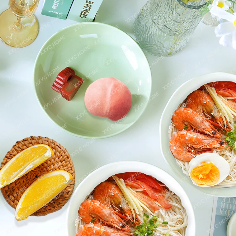 

Cream Style Bowl and Dish Set Small Fresh Home Tableware Good-looking Tableware Plate Housewarming Combination