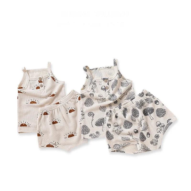 Summer Baby Boys Waffle Clothing Set