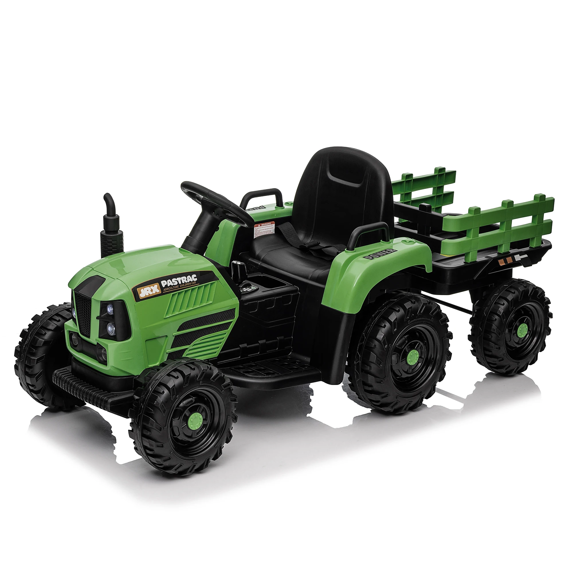 Ride on Tractor with Trailer,24V 400W Powered Electric Tractor Toy w/Remote Control,electric car for kids,Three speed adjustable