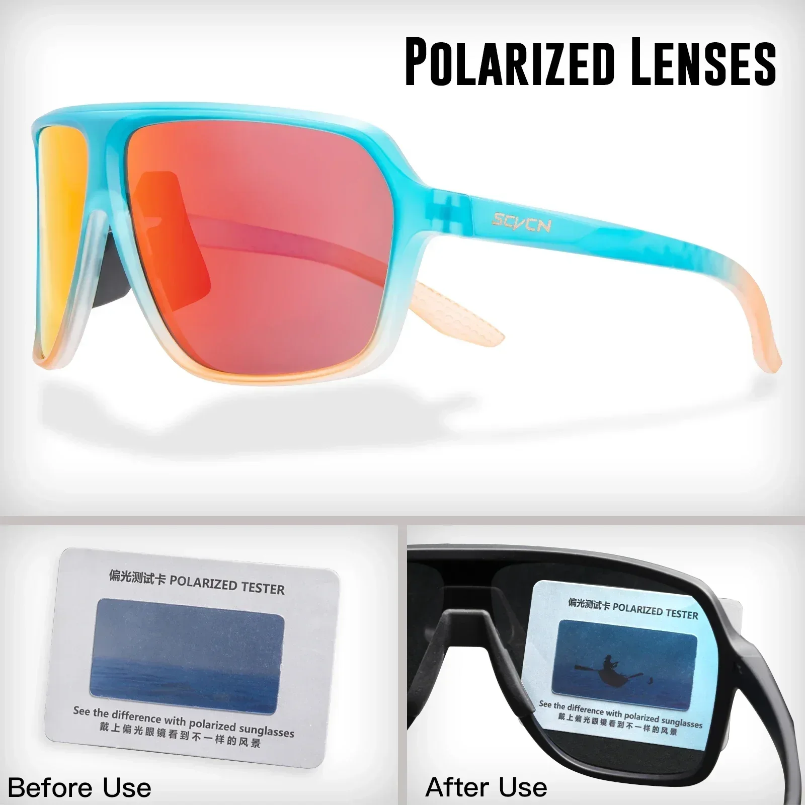 Photochromic Polarized Sports Sunglasses with UV400 Protection