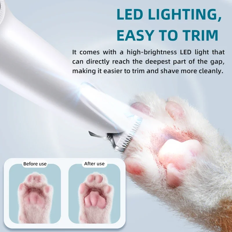 New Dog Claw Trimmer LED Light Fully Waterproof Pet Hair Trimmer LED Display Dog Trimmer