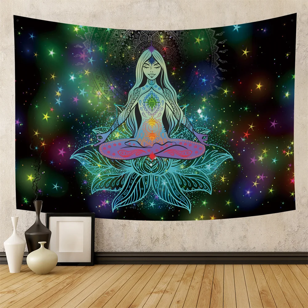 Meditation Seven Chakra Tapestry Indian Buddha Wall Decoration Mandala