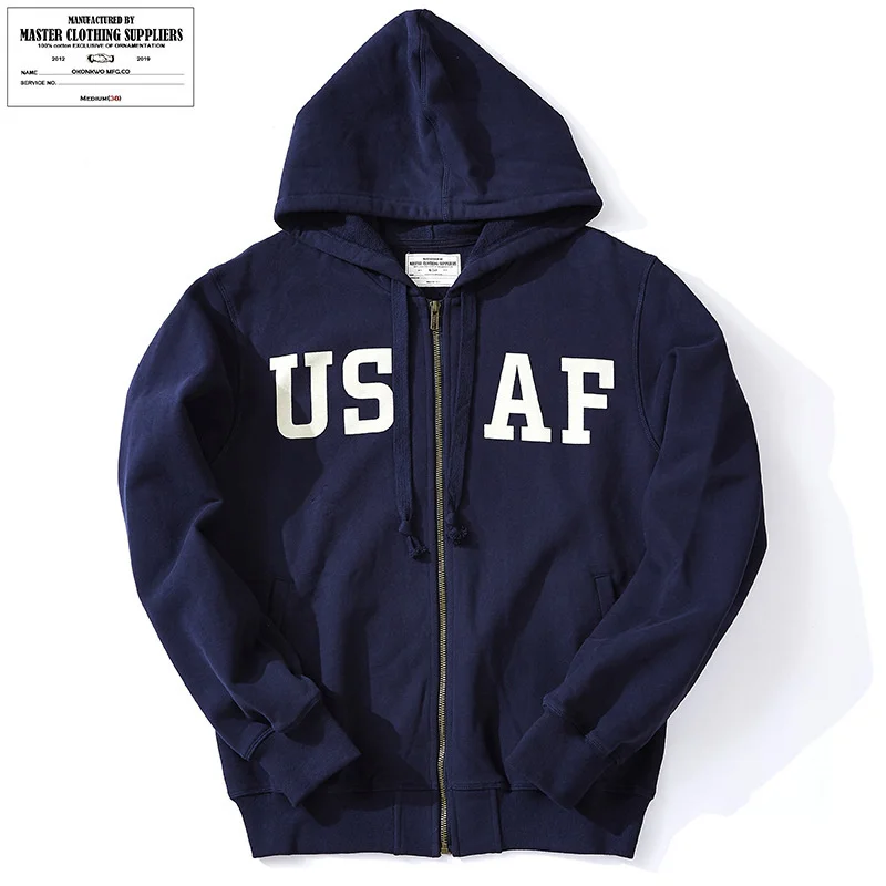 

490g Terry Cotton Sweater Okonkwo Printing Air Force Thickened Hoodie Coat Outdoor Hiking Fitness Running Combat Sport Clothes