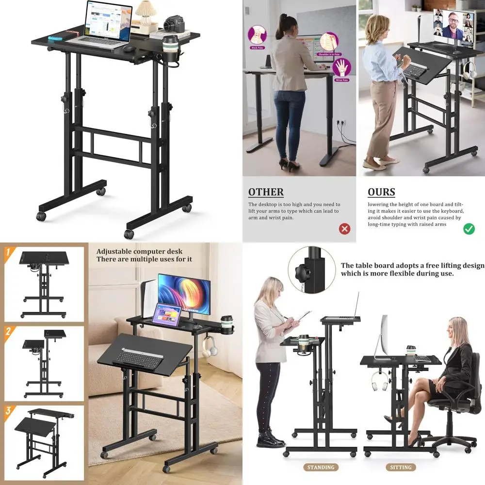 Portable Rolling Standing Desk 1