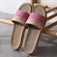 36-45 Plus Size Women'S Slippers Flat Sandals Linen Lightweight Casual Summer Slippers Women For Home Drop Shipping