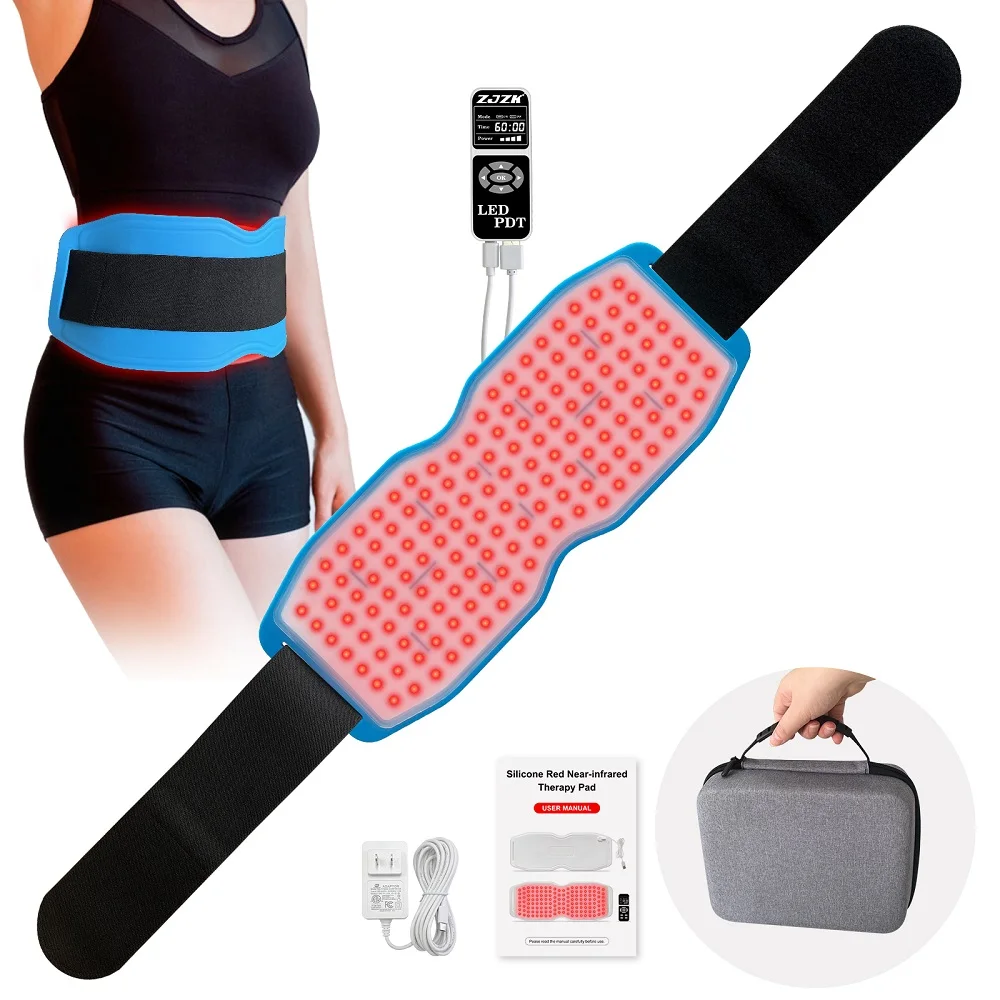 

ZJZK 940nm+850nm+660nm Silicone Red Light Belt 24W Near-infrared Therapy Pad For Slimming Lose Weight And Pain Reliever