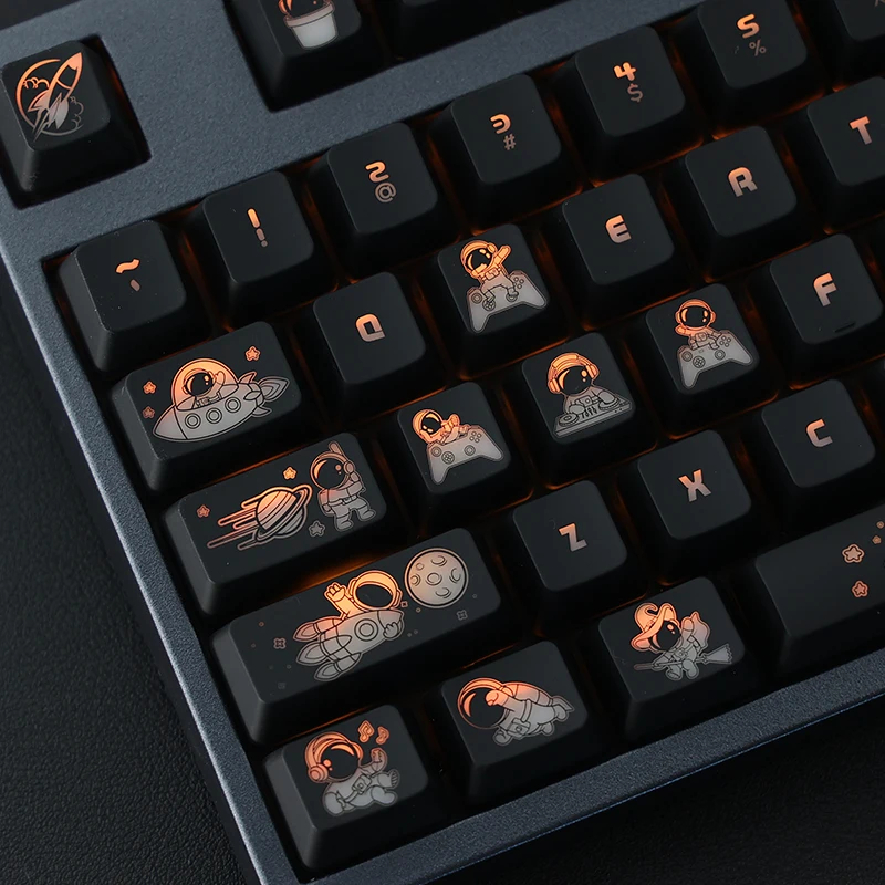 Astronaut Pbt Keycap Oem Perfil Teclado Mecânico Espaço Homem Lua Tema Gaming Key Caps Backlit Rgb Luz Através 108 Chaves Set - Imagem 3