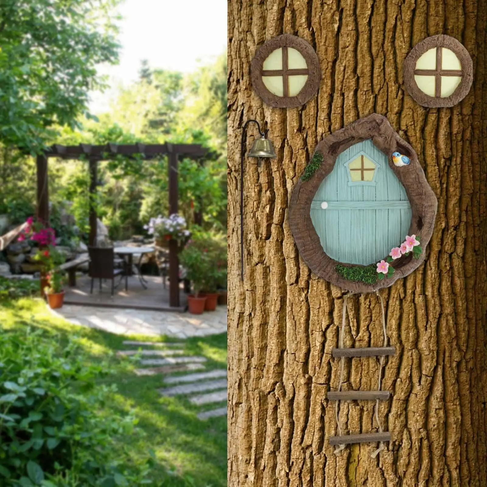 

Fairy Door and Windows for Trees Easter Gift Home Miniature Window and Door
