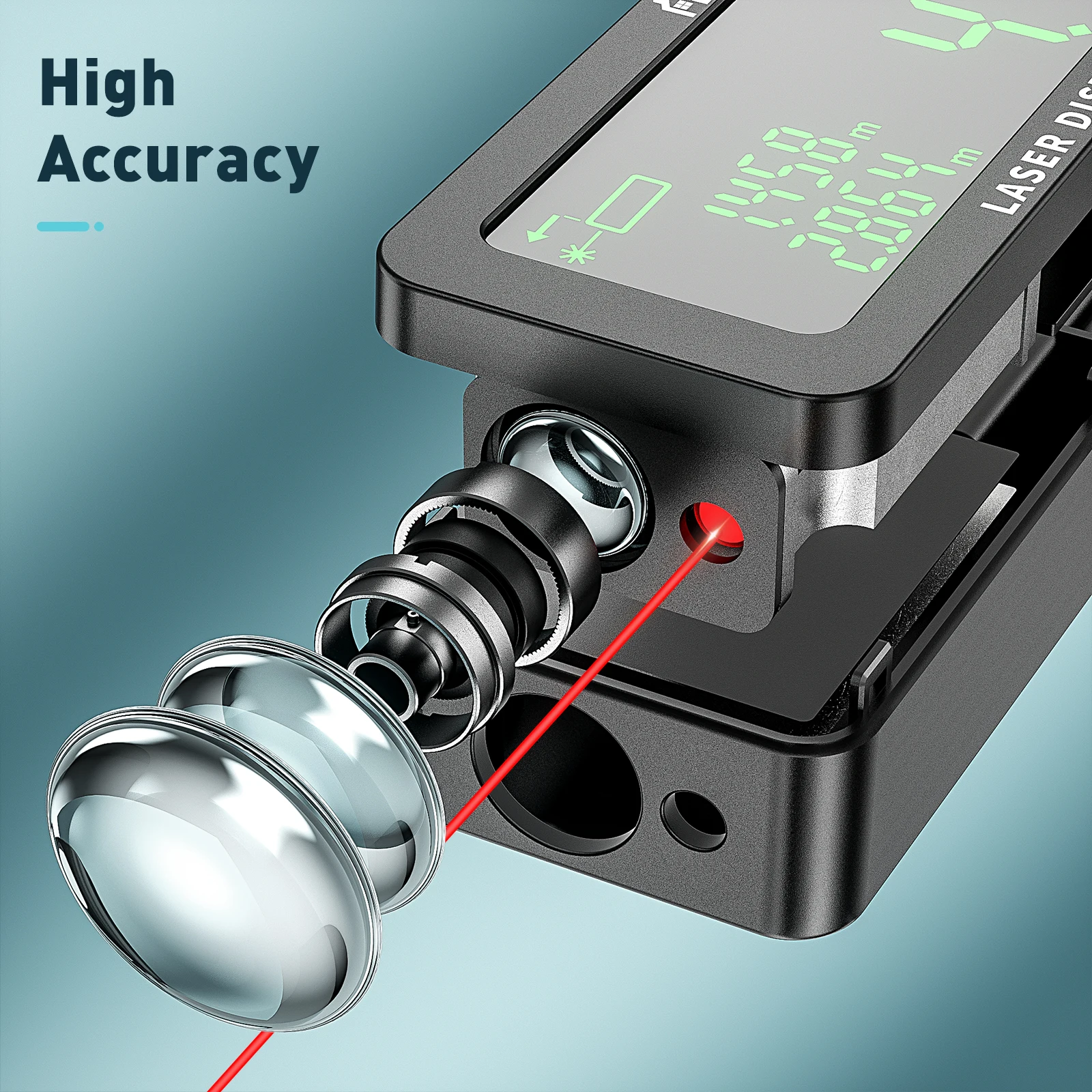 Laser Rangefinder Distance Meter Decteam Laser Rangefinder 165ft/50M Laser Distance Meter With LCD Display And Multiple Angle Distance Area Volume Measure Tool