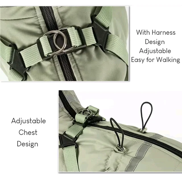 Dog Warm Coat All Season Pet Night Reflection Raincoat Small And Medium-sized Dog Clothes Windproof Vest PP Cotton Dog Clothing 6