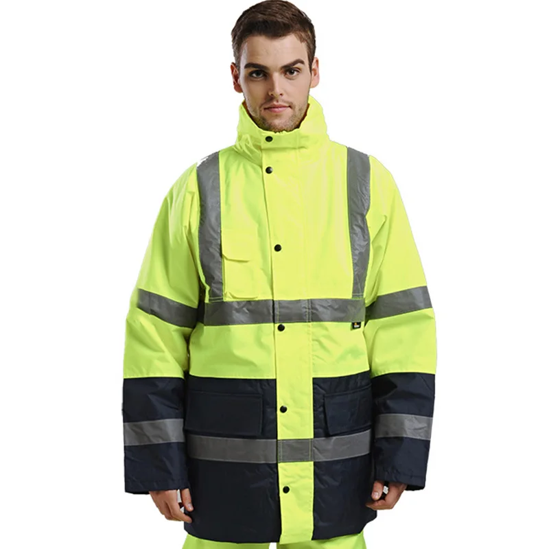 Parka Jacket Men Warm Winter Adult Clothes Coat Reflective Hi Vis Work  Jacket With Multi Pockets Waterproof Jacket Men - Parkas - AliExpress