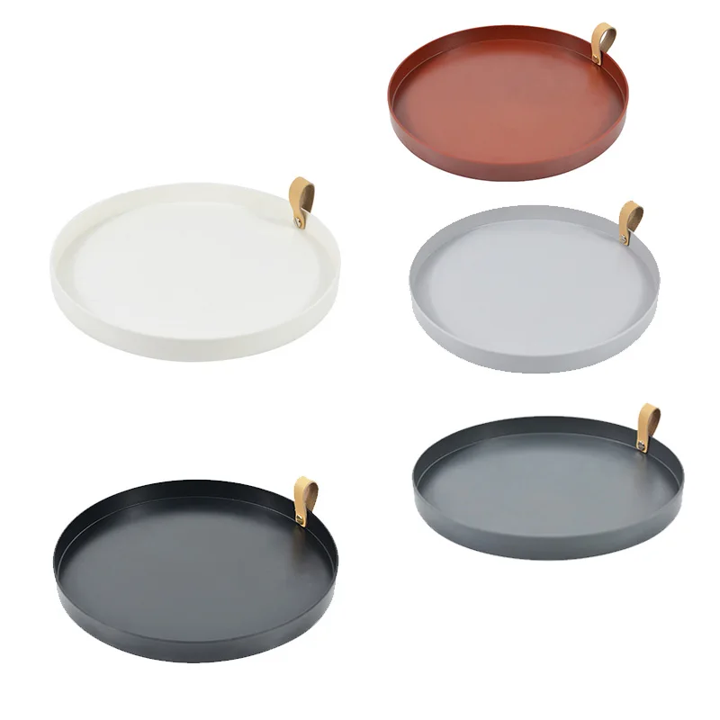 

Desktop Storage Tray Nordic Plastic Jewelry Trays Living Room Kitchen Table Meal Snack Tray Plate With Handle