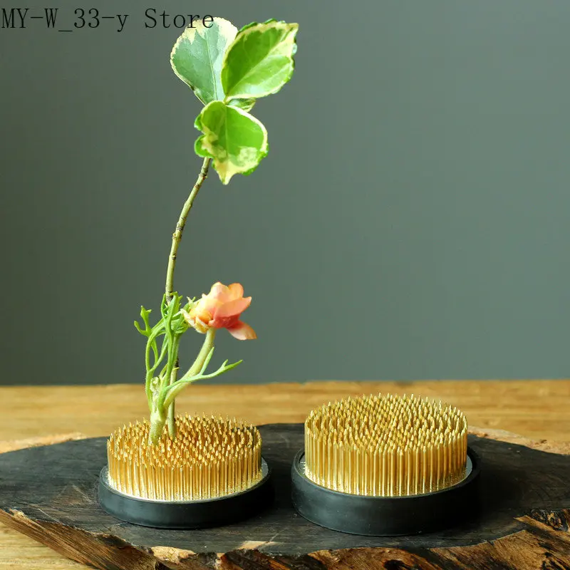 花瓶・フラワースタンド pinchan Japanese Brass Flower Arrangement Pin Needle Ikebana Kenzan