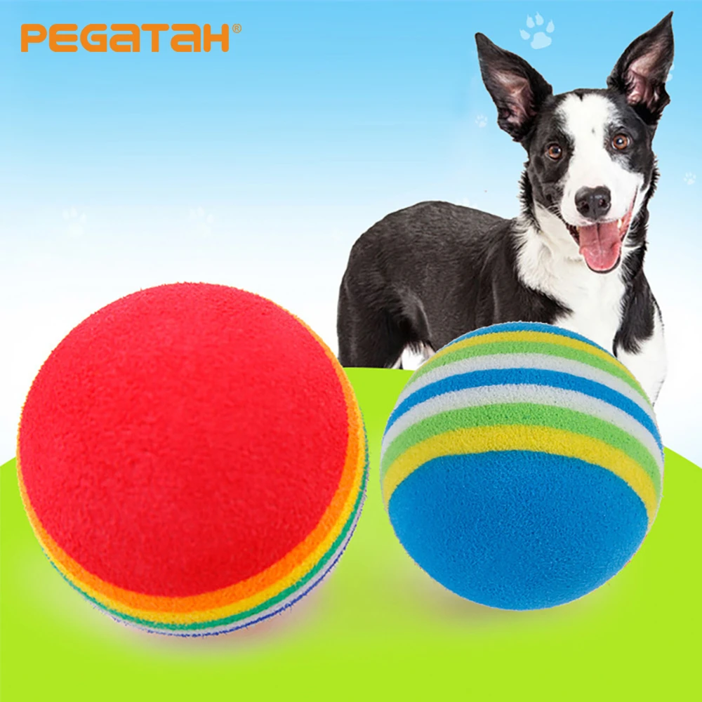 2/5pcs Rainbow EVA Cat Toys Ball Interactive Cat Dog Play Chewing