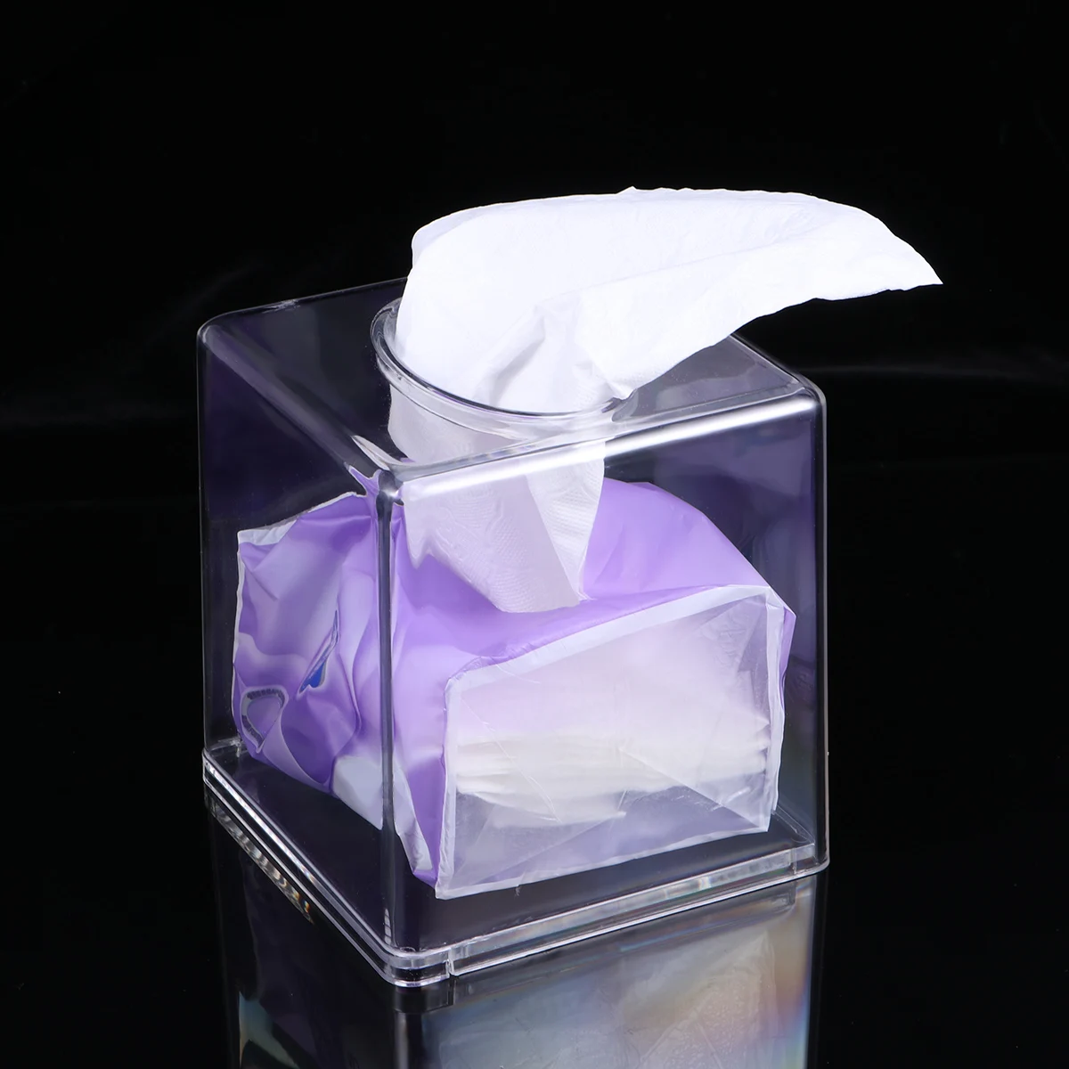 Acrylic Tissue Box Transparent Tissue Case Paper Storage Box Napkin Holder For Hotels Restaurants Tissue Container Tissue Cover 4