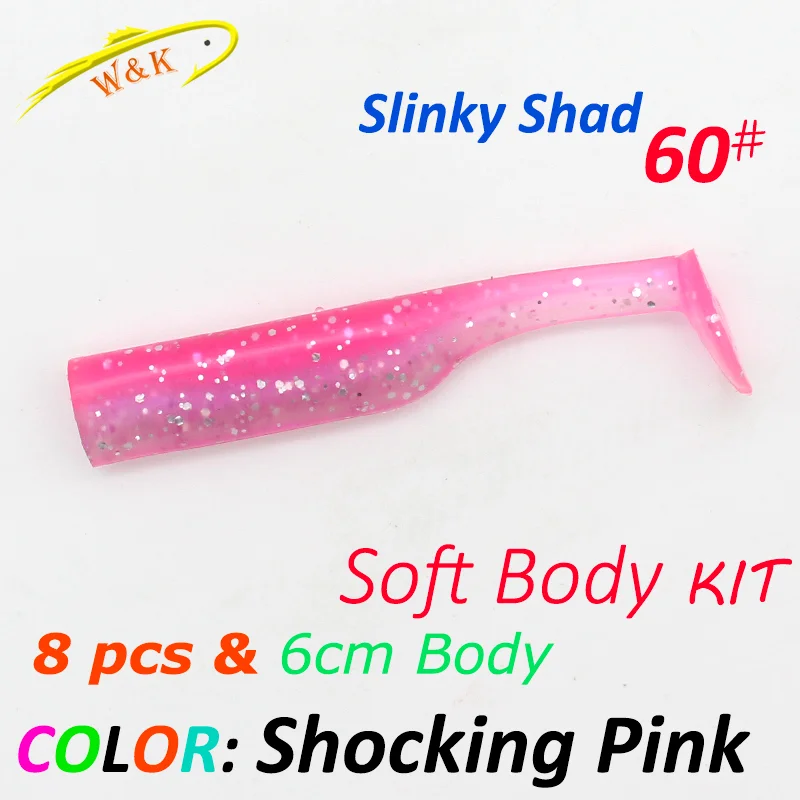 Enhanced Fishing Lure Kit - Slinky Shad Soft Lures with Jig Heads for Rock and Mud Minnow Fishing