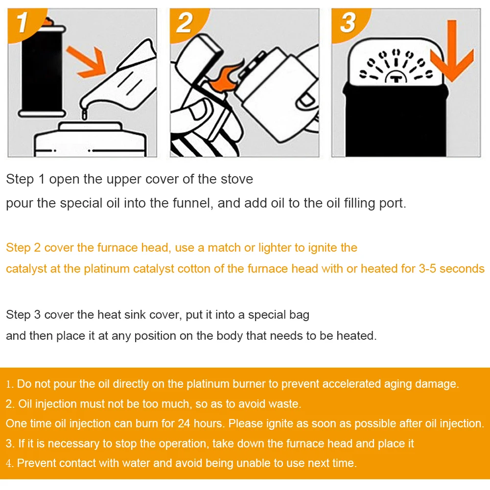 Catalytic Hand Warmer Portable Fuel Hand Warmer Reusable Standard vintage Hand Warmers Head Long Lasting Outdoor Tools