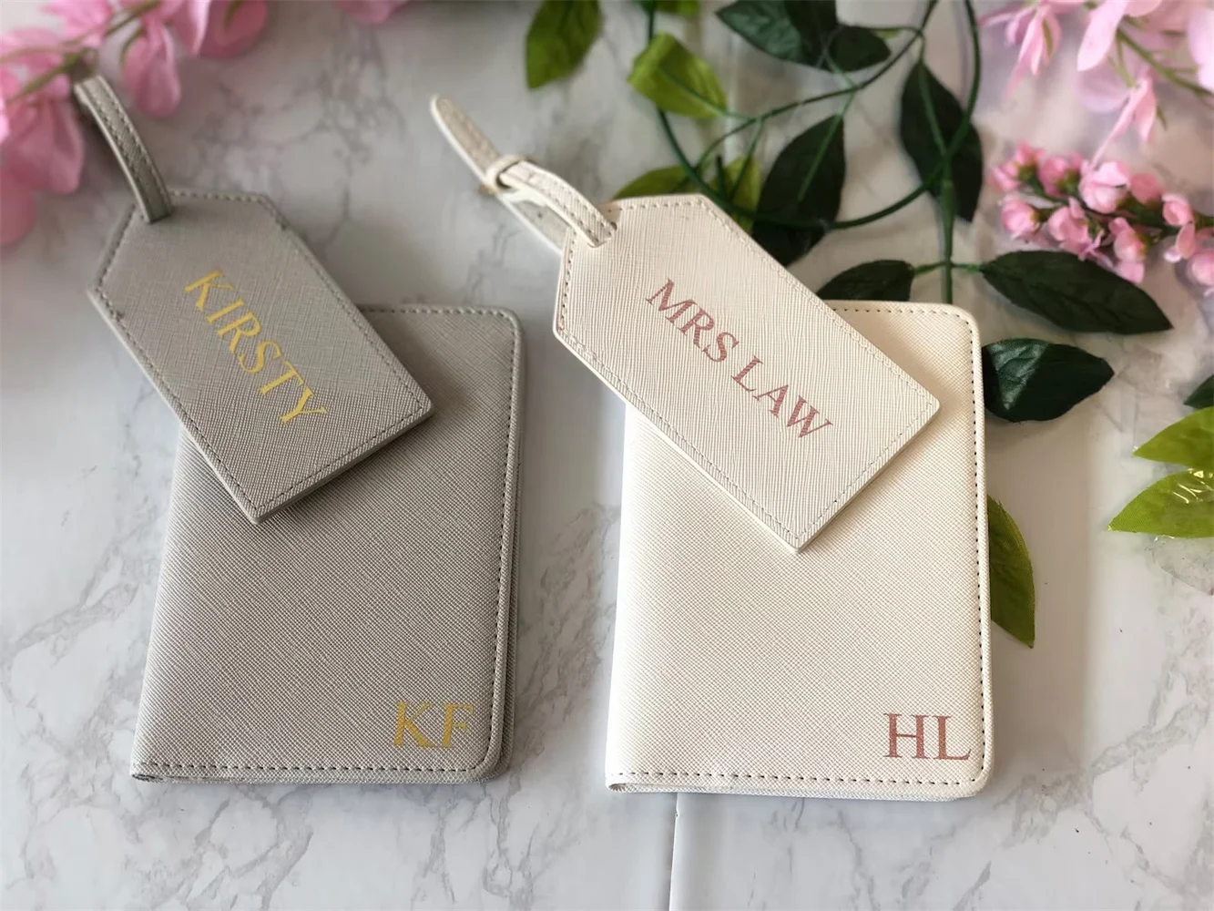 

Personalised passport holder & luggage tag travel set, gift for bridesmaid, travel gift, personalized luggage tag, honeymoon gif