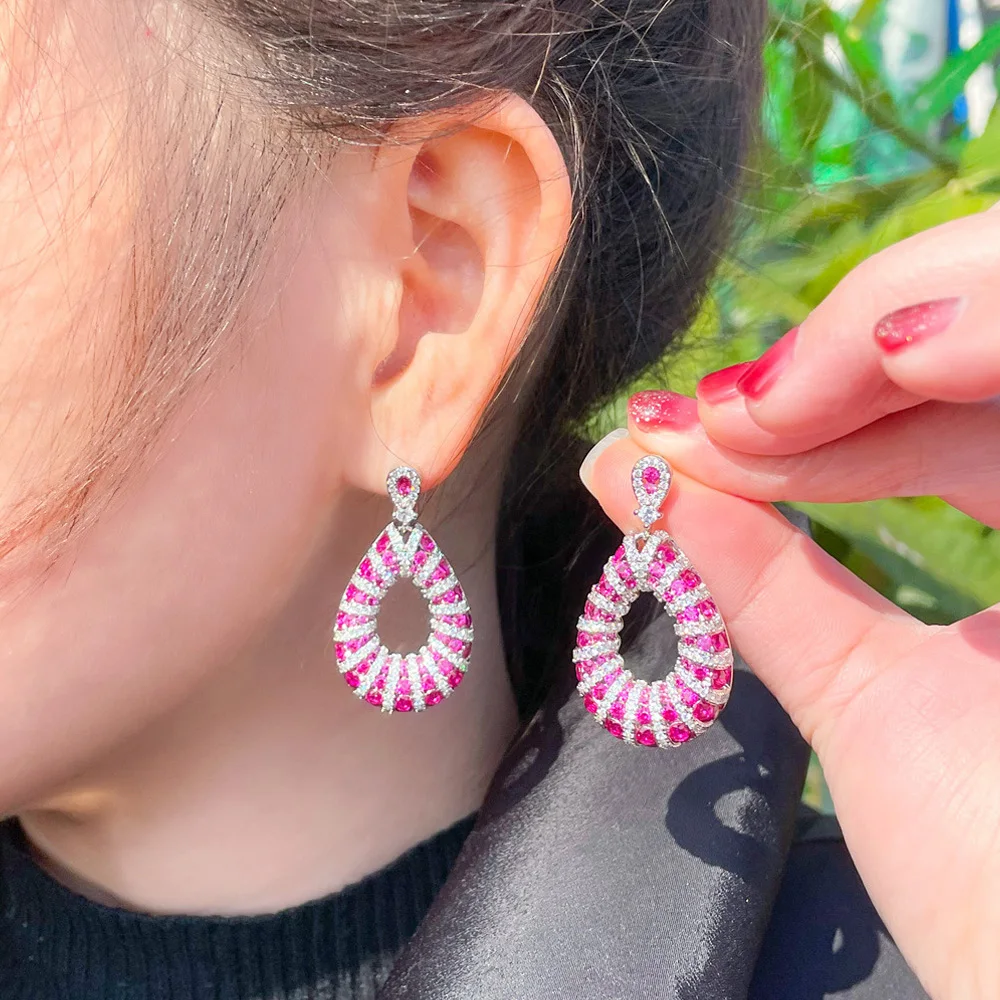 neon pink pink acrylic earrings paparazzi
