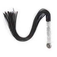 70cm Glass Handle Black Leather Tassels Horse Whip Riding Crop Flogger Paddle Slapper Horse Training Dressage Whips 1