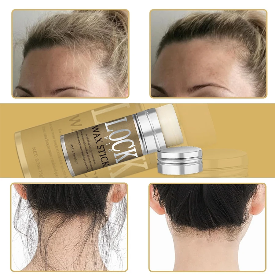 Styling wax Hair wax stick Hair wax LOCKMIO Wax Stick Natural Coconut Oil Moisturizes Soften Smoothing Styling Flyaway Hair Edge Control Strong Hold Long Lasting