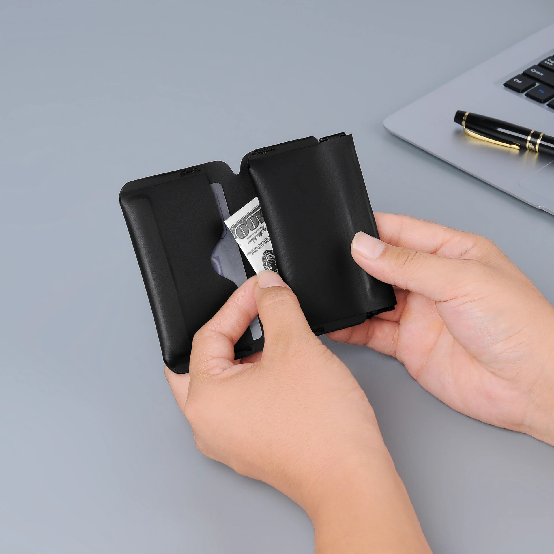 Stylish TPU Foldable Wallet with Magnetic Coin & Card Holder