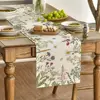 Spring Daisy Flowers Linen Table Runner Dresser Scarf Table Decor Farmhouse Kitchen Dining Table Runners for Wedding Party Decor 4